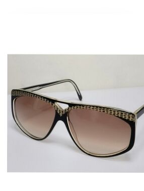 BerDel Vintage 1980s Oversized Gold Mesh Sunglasses